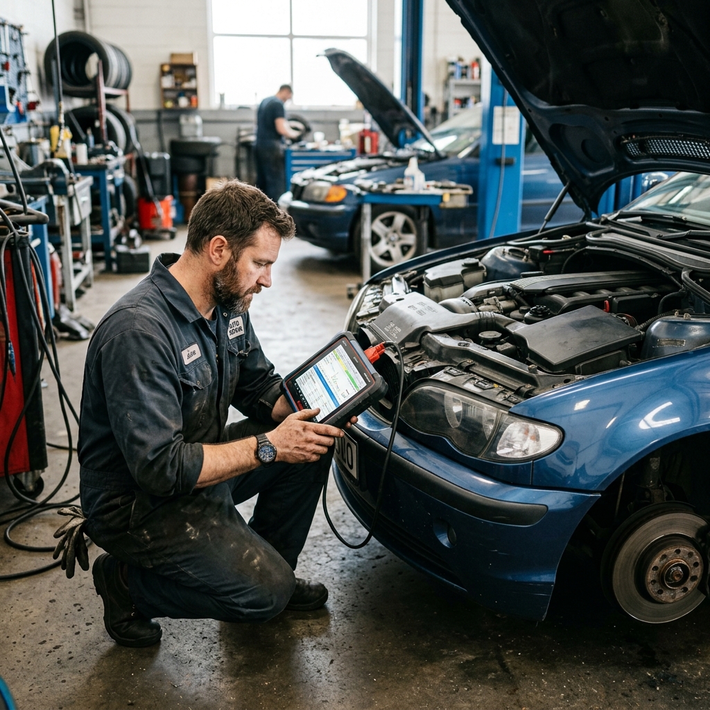 autotechnicus voert voertuigdiagnose ytechmotors